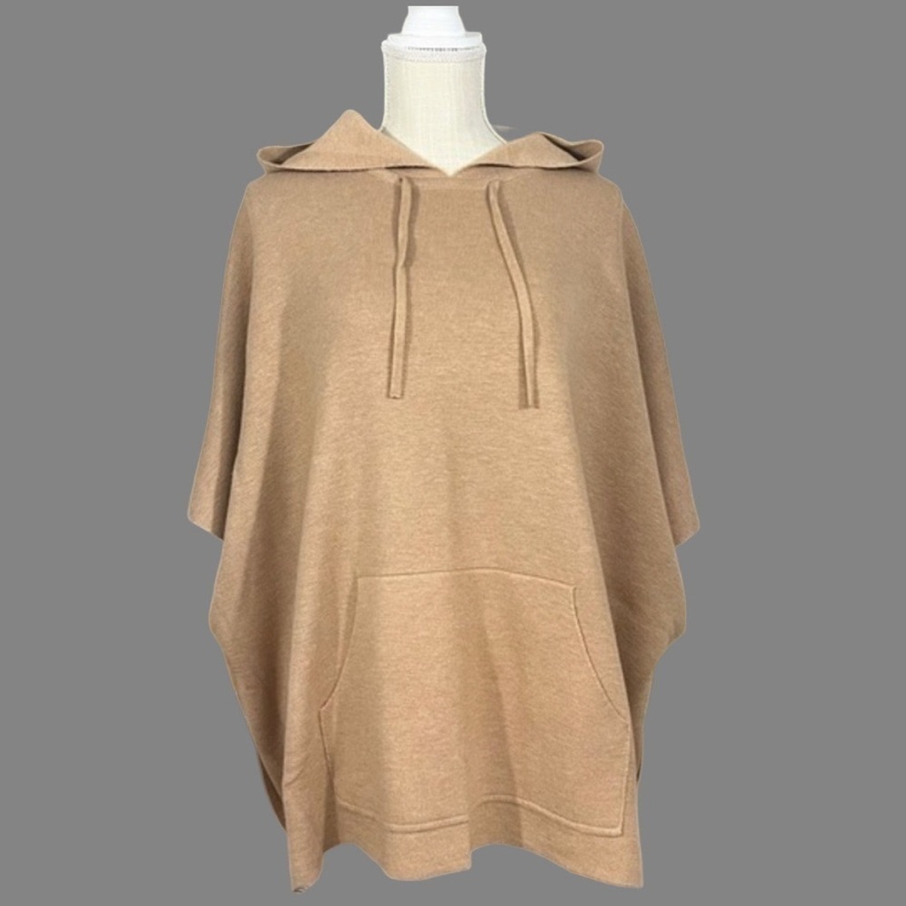 Lou & Grey Tan Hooded Cape with Kangaroo Pockets